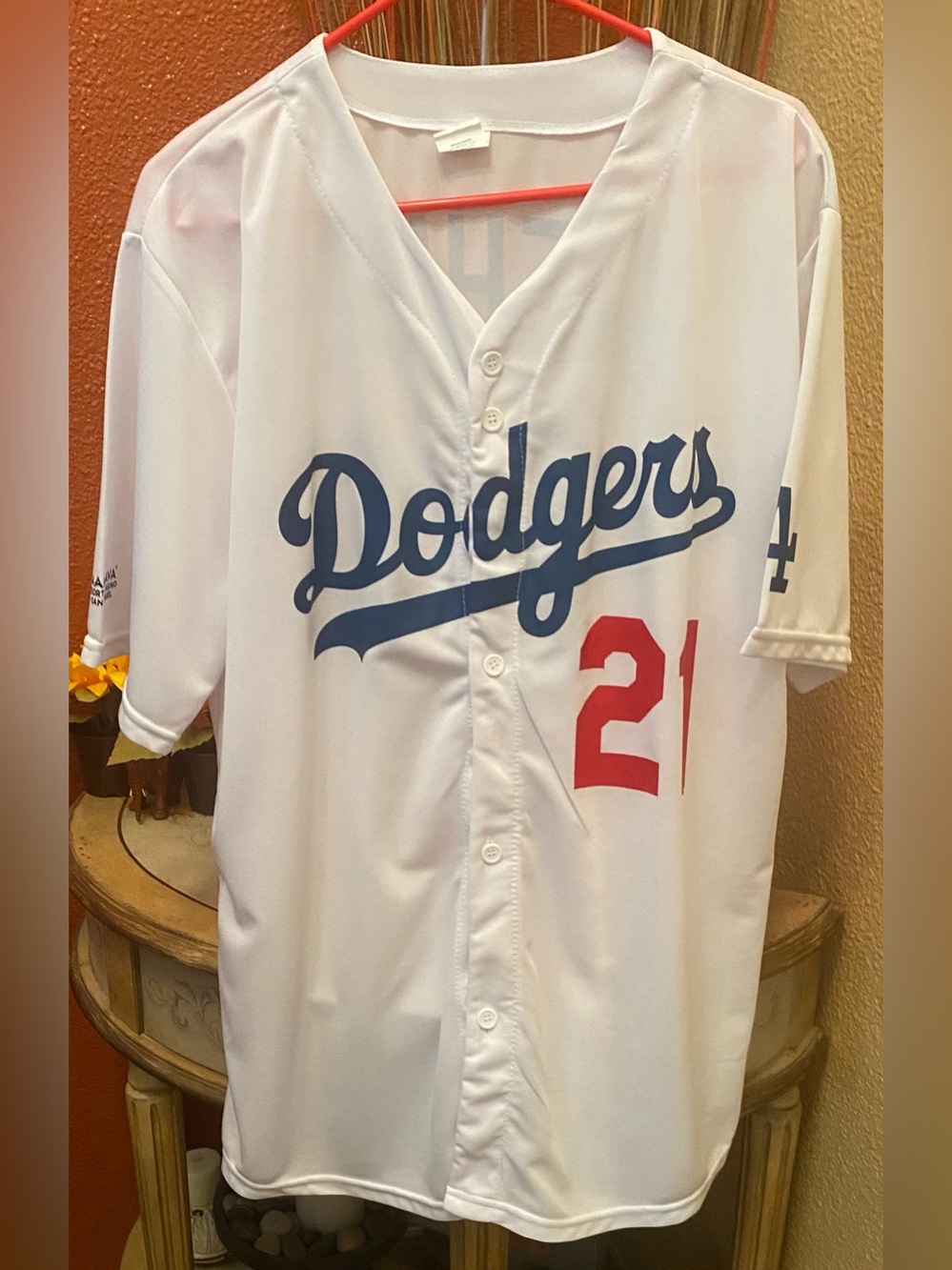Los Angeles Dodgers - GUC -  #21 Buehler Baseball Jersey - White/Blue/Red